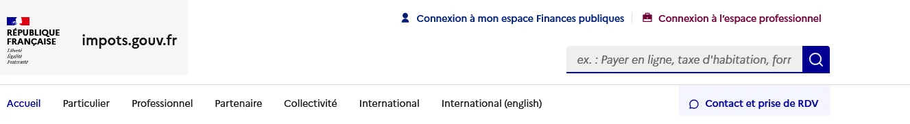 Connexion à l’espace particulier impots.gouv.fr