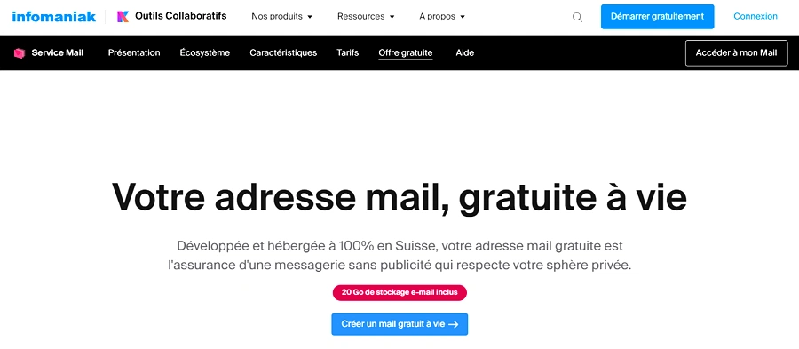 Page de création d’une adresse email GMX
