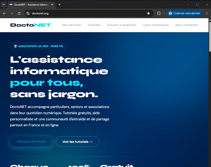 Exemple de site internet dans un navigateur